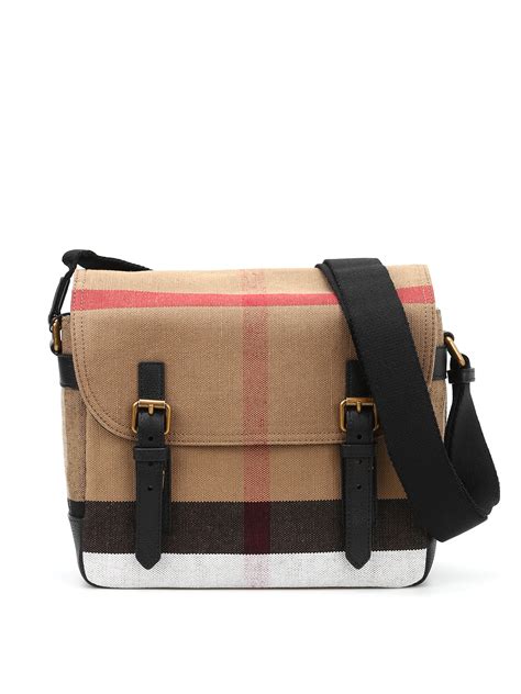 burberry small canvas check messenger bag